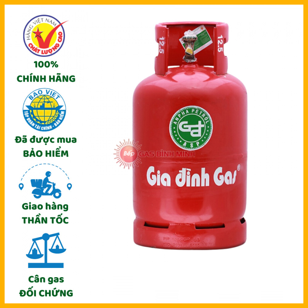 bình gas gia đình màu đỏ 12kg