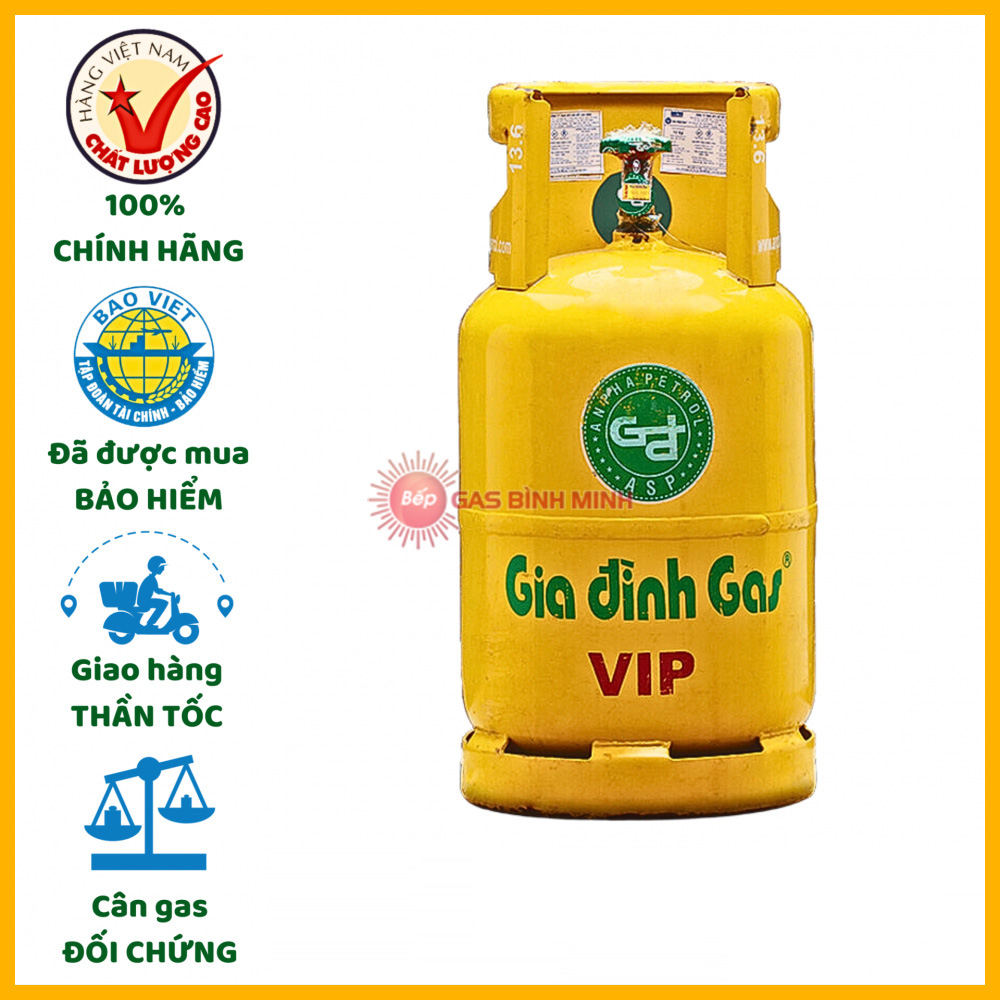 bình gas gia đình màu vàng 12kg