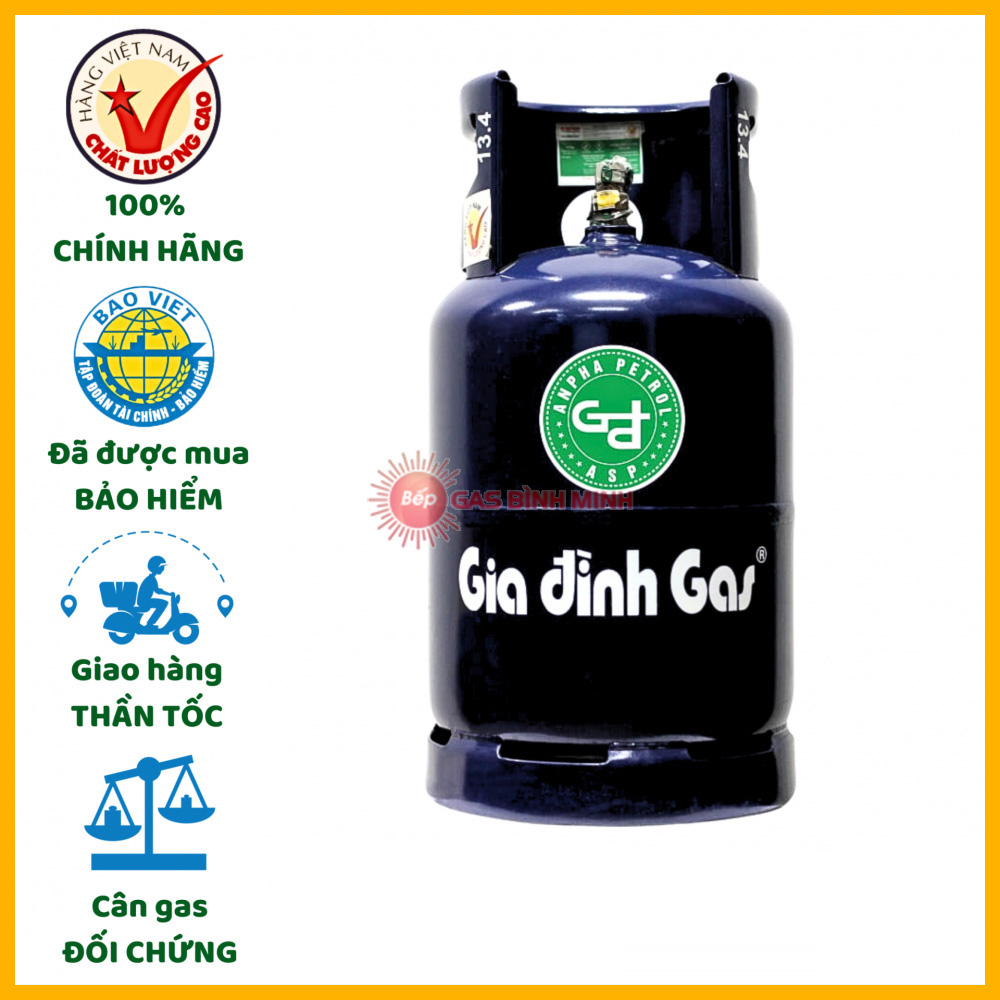 bình gas gia đình 12kg màu xanh