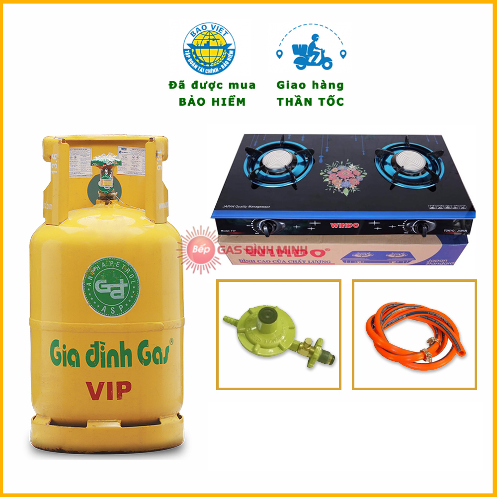 Combo bộ bình bếp gas đôi Windo hồng ngoại
