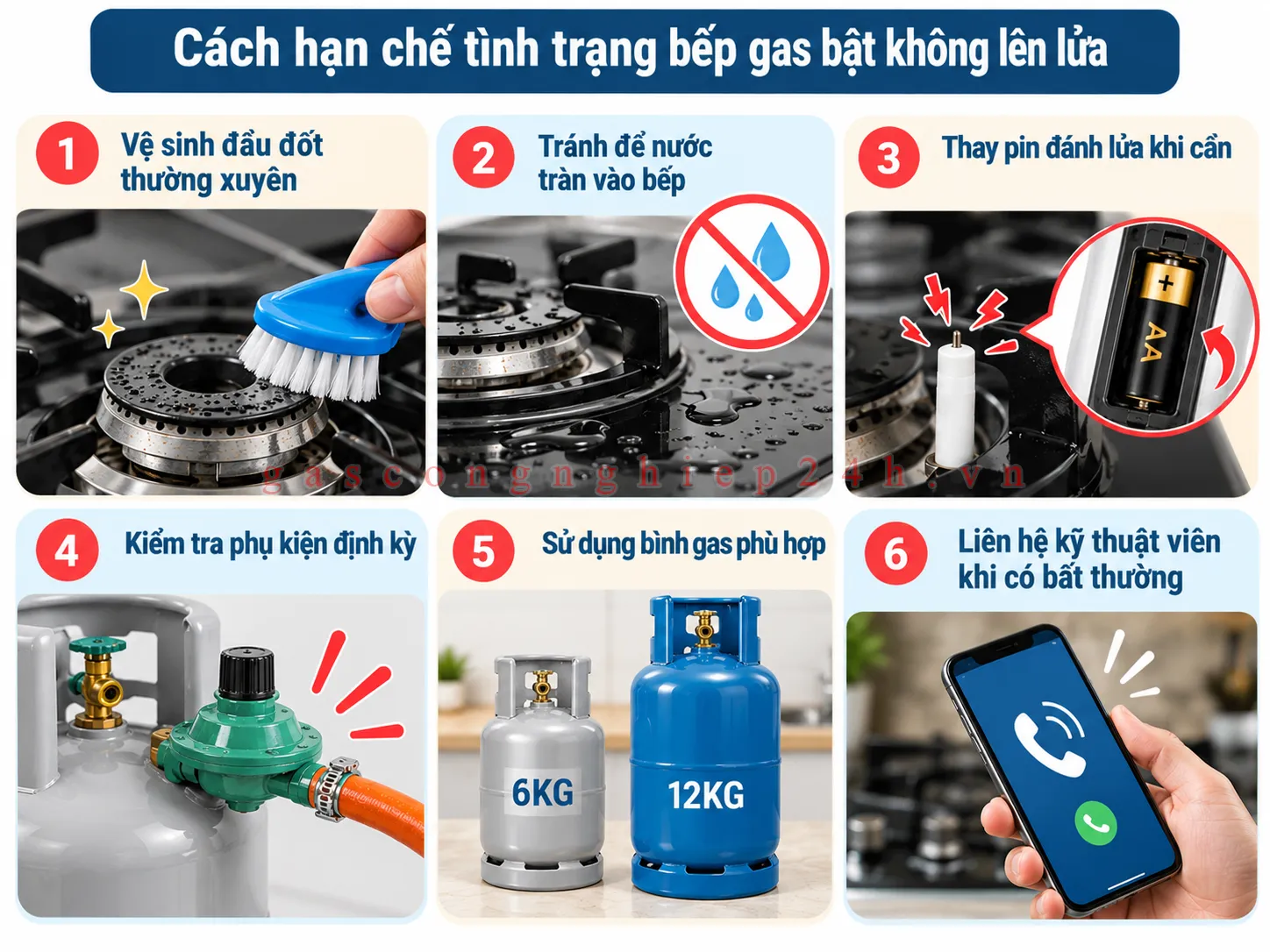 Cách hạn chế tình trạng bếp gas bật không lên lửa