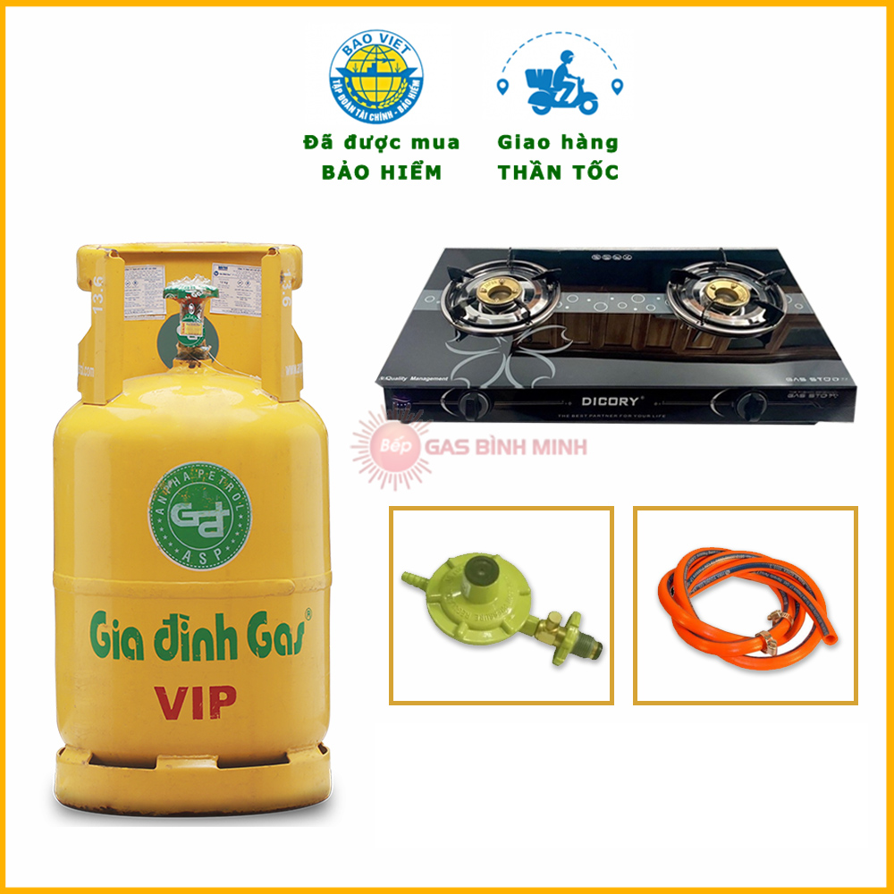 combo bộ bình Bếp gas đôi Dicory