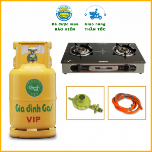 Combo Bộ Bình Bếp Gas Đôi Mặt Kính WINDO - 678GL